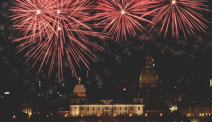 Rotes Feuerwerk