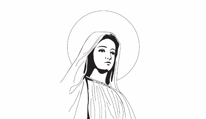 Die jüdischen Wurzeln Marias standen lange im Hintergrund Illustration der Gottesmutter Maria mit Heiigenschein